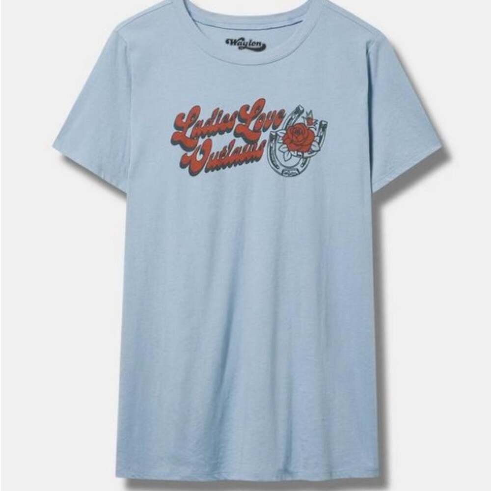 Waylon Jennings dusty blue Classic Cotton Crew Tee